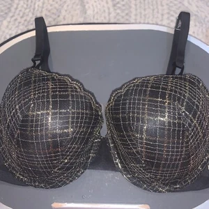 NWT Victoria’s Secret LINED DEMI Black/Gold Bra-38DD - Picture 1 of 7
