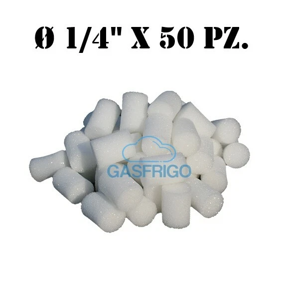 PROIETTILI DI SPUGNA LAVAGGIO TUBAZIONI PULIZIA IMPIANTO TUBO RAME Ø 1/4" 50 pz. - Immagine 1 di 1