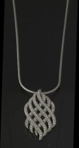 Colgante Bersani Ogito circonita y cadena plata auténtica 925/- micropave' esterlina - Imagen 1 de 2