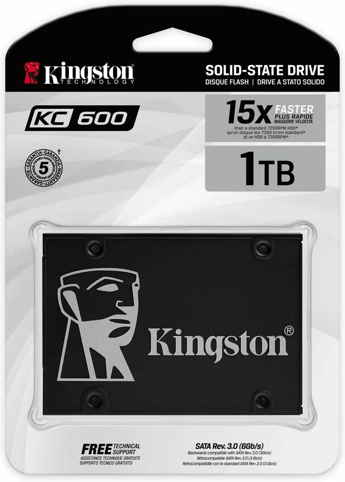 New Kingston KC600 1 TB Solid State Drive - 2.5" Internal - SATA [SATA/600] - Image 1 of 1