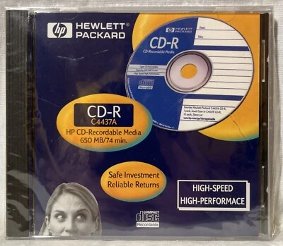 Hewlett Packard CD Recordable Media CD-R C4437A 650 MB/74 Minutes Brand New  - Изображение 1 из 4