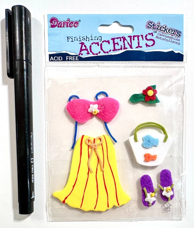 VTG Darice Hula Hawaii Stickers Scrapbooking Card Making Embellishment - image 1 of 1