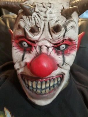 Creepy Evil Scary Halloween Clown Mask Latex Evil JESTER CLOWN - Image 1 of 4