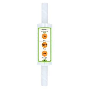 Cast Pallet Stretch Wrap Clear Film 4 Rolls 10"x 1000' 80 Gauge Extended Core - Picture 1 of 7