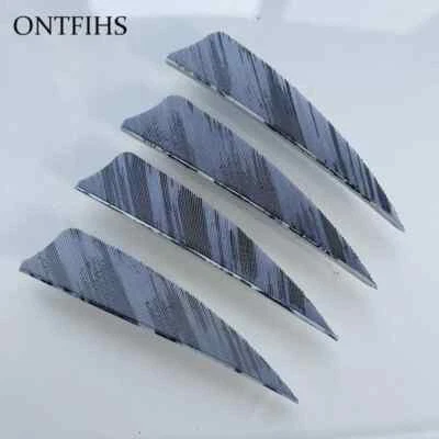 150Pcs 3" Shield Archery Arrow Feathers Fletchings RW LW Ink Design Double Side - Image 1 of 4