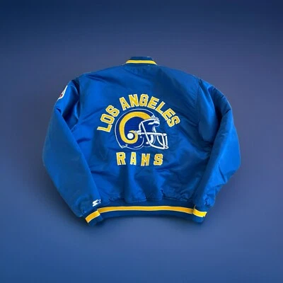 Chaqueta De Colección Los Angeles Rams Satén Starter NFL Talla L Logo Grande Hecha en EE. UU. Foto 1 de 4