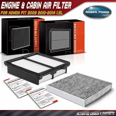 Engine & Cabin Air Filter with Activated Carbon for Honda Fit 2009-2014 1.5L - Image 1 of 4