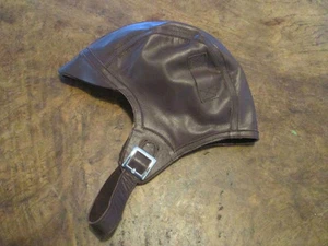 Casco de vuelo de cuero, alta calidad, mediano y pequeño - Imagen 1 de 4
