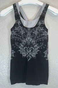 Athleta Tank Top With Attached Bra, Black / Gray. Women's Size: XS - Picture 1 of 6