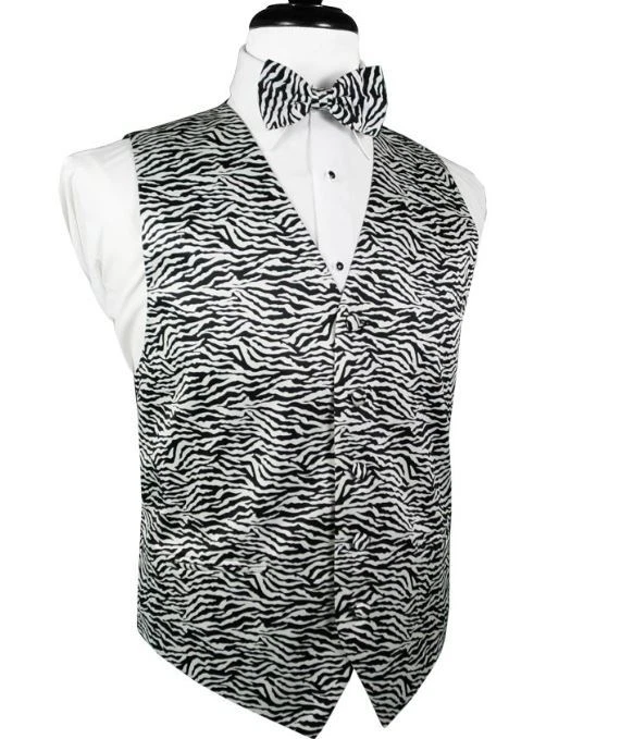 Zebra Big and Tall Tuxedo Vest and Bow Tie Set - Image 1 of 1