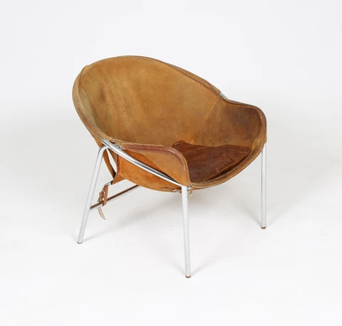 Vintage Danish Suede and Chrome Easy Chair by Bovirke. Model BO361. 1960s MCM Cover