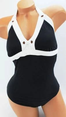 Traje de baño Sonoma Life + Style para mujer Traje de baño de una pieza Negro Blanco Precio de venta sugerido por el fabricante $76 Foto 1 de 2