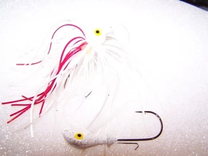 2 PAK "CULLIN 5" 3/8 OZ WHITE SWIM JIG  MUSTAD ULTRA PT - Picture 1 of 2