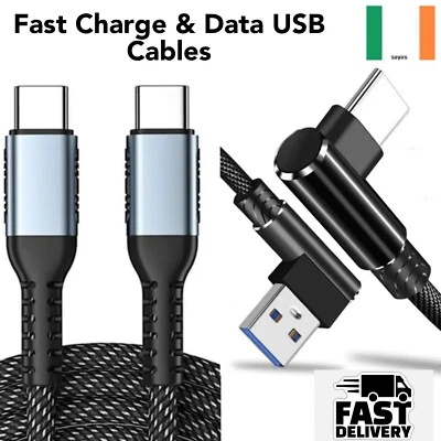 Type-C Cable Lead Charger Data Fast For iPhone Samsung Android iPad Laptop - Imagen 1 de 4