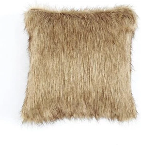 CROSCILL Pillow faux Fur Throw 18" x 18" Square Wagner New $60 - Picture 1 of 2