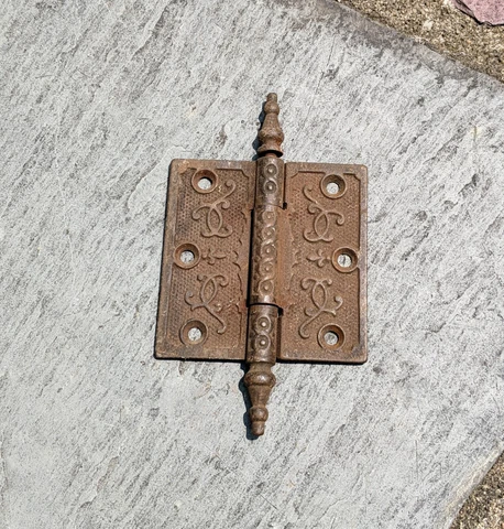 VTG 1 Eastlake Metal Ornate Door Hinge Hardware Steeple Top Victorian Decor    2 Cover