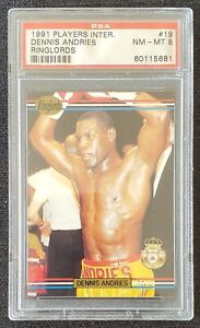 1991 Dennis Andries Boxing Ringlords Players Intl Card #19 PSA NM MT 8