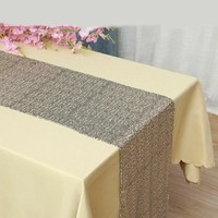 Harman Platinum Vinyl Table Runner w Metal Accent 12x72 Inch Champagne Harman Platinum Vinyl Table Runner w Metal Accent 12x72 Inch Champagne