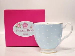 BRAND NEW: VINTAGE - ROYAL ALBERT POLKA DOT BLUE MUG WITH BOX - Picture 1 of 11
