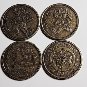 Set of 4 Disney Animal Kingdom Zootopia Medallion Coins NEW Preview Series - Picture 1 of 6