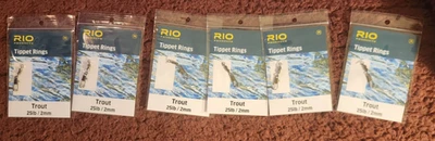 ANILLOS TIPPET RÍO TRUCHA 2MM 25LB - Esto es para seis (6) paquetes.  ¡Nuevo en paquete! Foto 1 de 3
