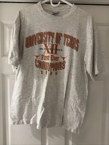 Vtg 90’s University Of Texas ‘First Ever Champions’ All Sport T-Shirt Sz. L  USA - Picture 1 of 10