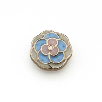 5pcs Vintage Camellia Metal Buttons Gold Edge for Clothing DIY Sewing 15-23mm - Image 1 of 4