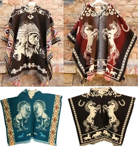 Indio Indianer Poncho Umhang Ecuador Inka Kostüm Karneval Fasching mit Motiv - Bild 1 von 16