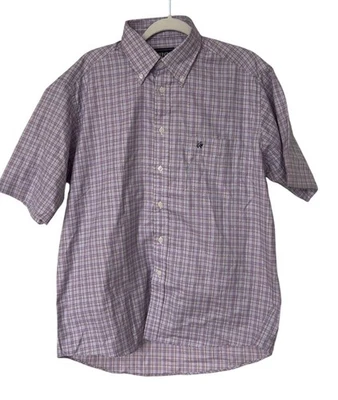 Kenzo 男式棉质印花短袖纽扣衬衫,尺寸 L — 第 1/4 张图片