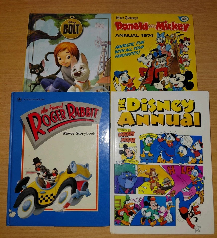 Disney Books Bundle X 4 Job Lot Who Framed Roger Rabbit Bolt Mickey Mouse Annual - Image 1 of 1