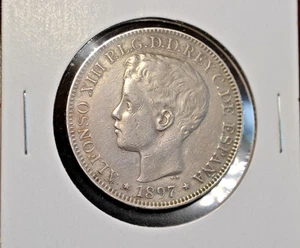 1897 Islas Filipinas Silber Peso. Letzter spanischer Peso vor US-Übernahme - Bild 1 von 2