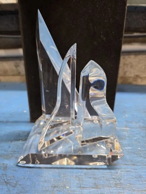 Vintage MCM Signed Hivo VAN TEAL Lucite Acrylic Abstract Art (Approx. 9" Tall) - Image 1 of 4