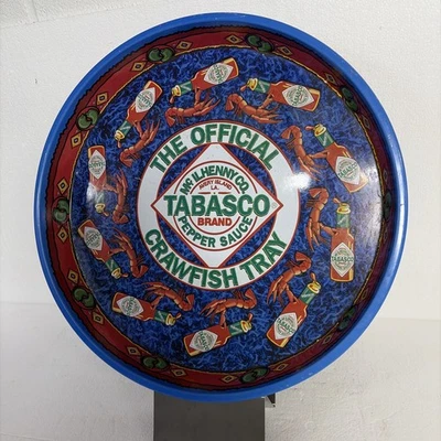 Tabasco Brand Pepper Sauce Tray The Official Crawfish Round Metal Serving 13" - Image 1 of 3