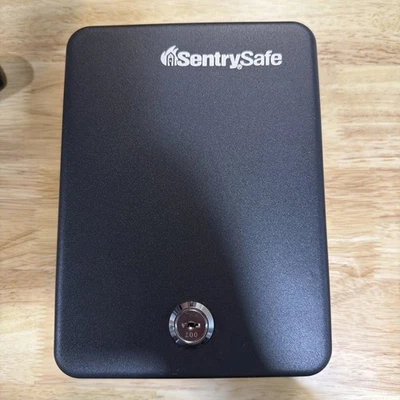 Mini Safe is a Lock Box with Key Lock for Office or Dorm that Secures Money, ... - Image 1 of 2