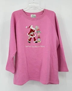 QUACKER FACTORY Sudadera Navidad Vacaciones Santa Botas Compras Rosa 1X - Imagen 1 de 6