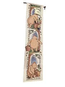 Disney Classic Pooh Tapestry Wall Hanging VINTAGE Crown Crafts 33.5 X 8 - Picture 1 of 10