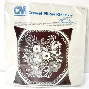 Crewel Kissen Set Columbia Minerva 16 x 16" Erica Wilson unbenutzt 7162 Stickerei - Bild 1 von 5