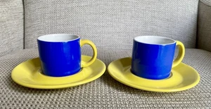 TAZAS Y PLATILLOS DE CAFÉ ESPRESSO JANSEN & CO PARA GALERÍA TATE Azul Y Amarillo x2 - Imagen 1 de 6
