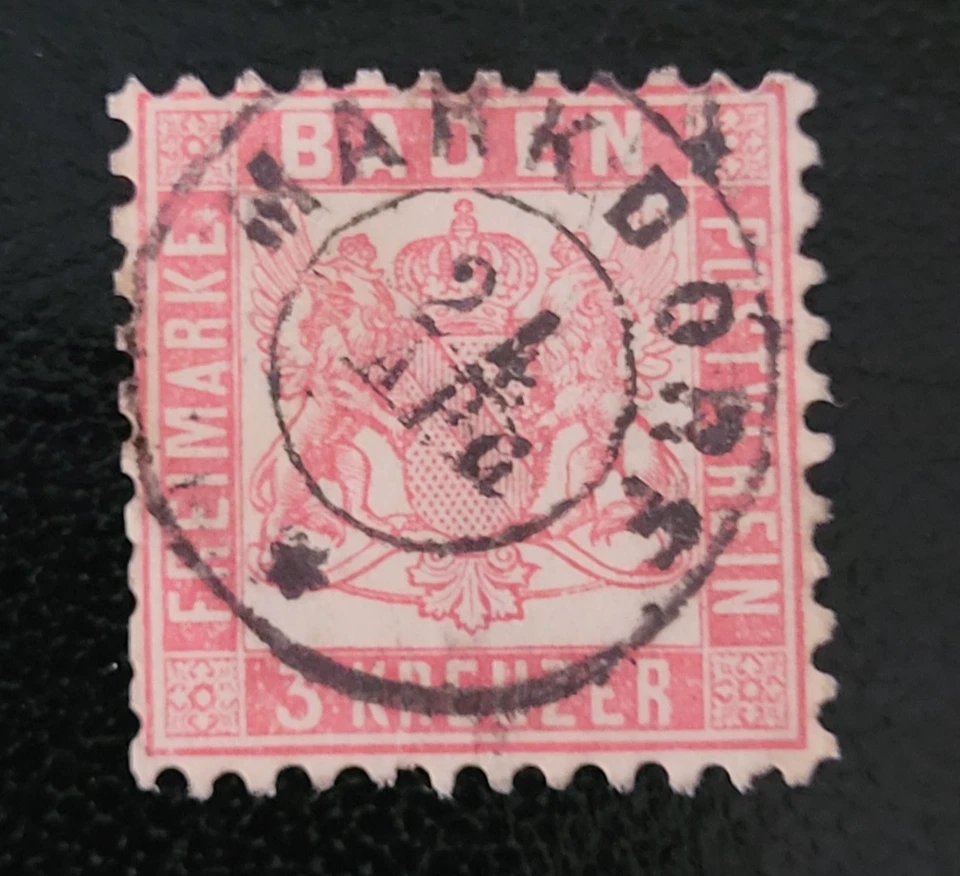 Altdeutschland German States Baden 1868 - 3 Kr -  Mi 24 Used  - Image 1 of 1