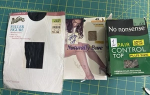 3 Pairs NEW PANTYHOSE, Black, Tan, Nude, 3 X - 4x, Plus Size - Picture 1 of 10