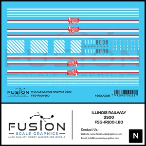 N Scale Illinois Railway EMD GP35 Locomotive Decal Set - Picture 1 of 1