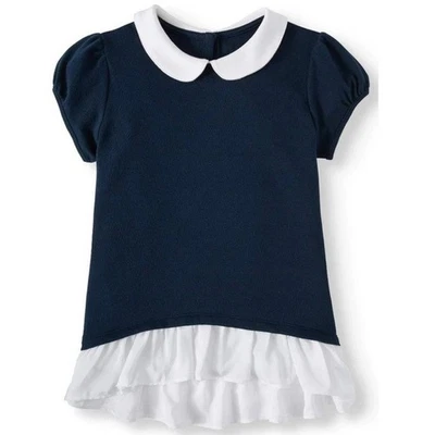 Uniforme Escolar Nautica Niñas Grandes Azul Marino/Blanco Pullover Manga Corta Blusa Top Foto 1 de 4