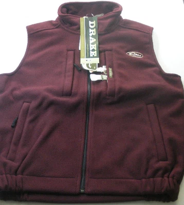 Drake Waterfowl 1602MRN-M Windproof Layering Maroon Fleece Vest Medium - Image 1 of 4