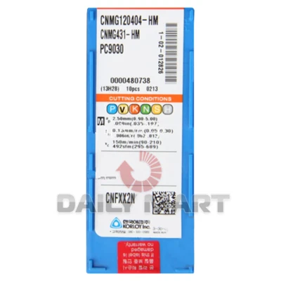 10PCS/New In Box KORLOY CNMG120404-HM NC3120 CNMG431-HM Carbide Inserts - Image 1 of 2