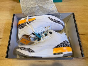 jordan 3 laser orange on feet