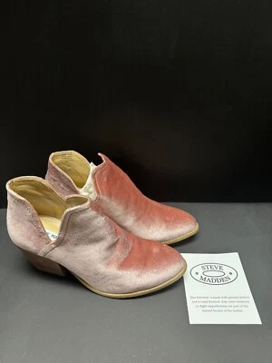 Steve Madden Blush Rosa Terciopelo Para Mujer Talla 8.5 Tacón Botín/Botín Foto 1 de 4