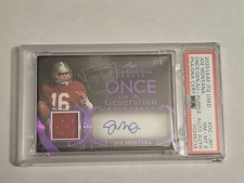 Joe Montana 2020 Leaf ITGU Once In A Generation OGJM1 Purple Patch/Auto /9 PSA 8