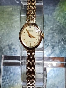Womens Accurist Diamond 9ct Solid Gold Watch - Picture 1 of 8