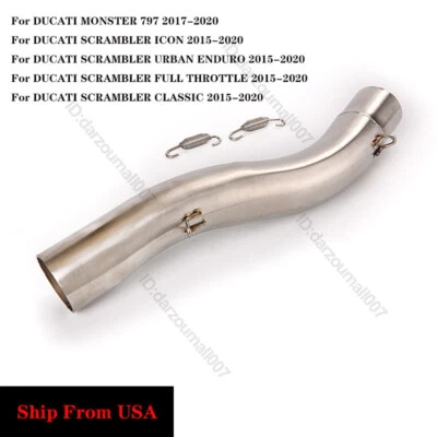 For Ducati Scrambler 800 821 Monster 797 Exhaust System Middle Connect Link Pipe - Изображение 1 из 4