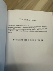 Amber Room ADVANCED UNCORRECTED PROOF 2004 PB Adrian Levy Catherine Scott-clark - Picture 1 of 11